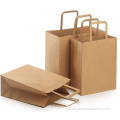 Flat Handle Kraft Paper Bag Customized printing flat handle kraft paper bag Supplier
